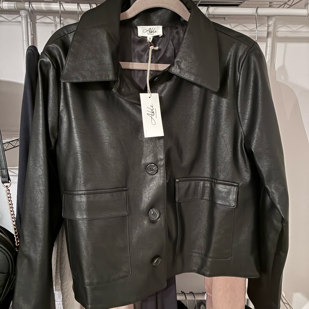 Able Women's Sleek Black Leather Jacket (never worn!)